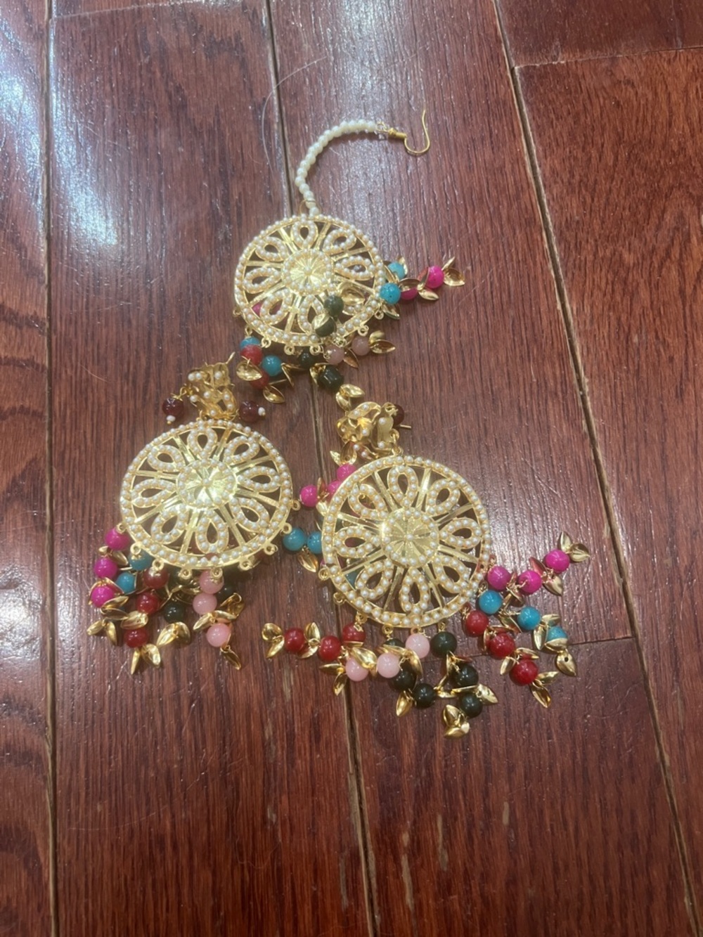 Multicolor Gold Plated Statement Earrings - Women Jewelry